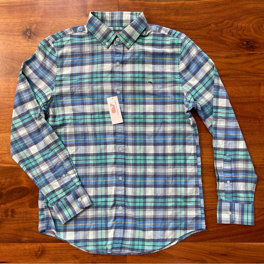 Vineyard Vines Men’s Slim Fit Flannel Whale Shirt Size Medium - Picture 1 of 6